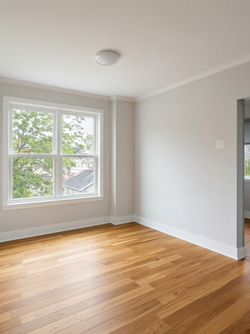 Vacant rental unit staged move-in ready after a professional turnover